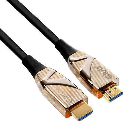 CLUB3D HDMI 2.0 UHD Active Optical Kabel HDR 4K 60Hz M/M 30 meter - club3D HDMI Aansluitkabel 30 meter Vlambestendig, High Speed HDMI Zwart [1x HDMI-stekker - 1x HDMI- Metaal aansluiting:Goud