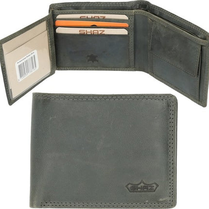Leren Portemonnee Unisex Olijfgroen - Compact, Duurzaam en Functioneel - 11cm x 9cm x 2cm - Veelzijdige Opbergruimte