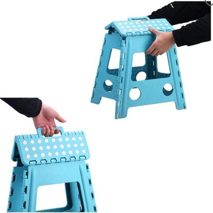 Opstapkruk - opstapkrukje - Badkamerkrukje - Blauw - Kruk - Badkamerkruk - Krukje - Trappetje - Kleine trap - Design - Kunststof - Kruk super handig - Krukje - Keukentrap - Keukentrapje - Opvouwbaar - Blauw 39 cm - tot 150 kg 