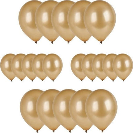 20x Gouden ballonnen - 27 cm - ballon goud voor helium of lucht 