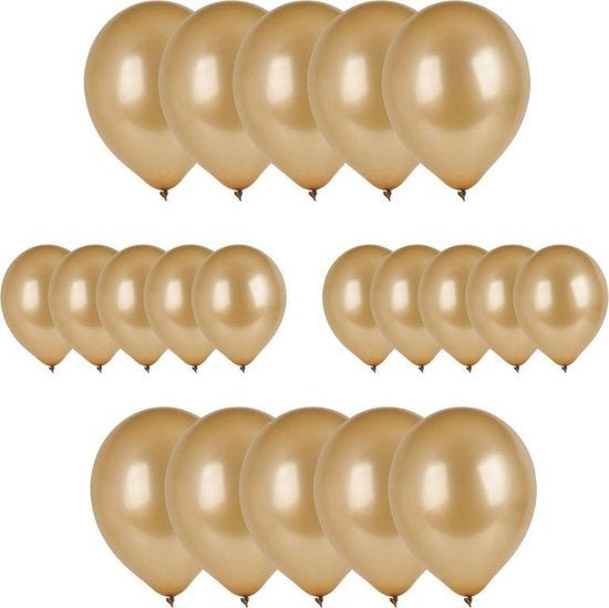 20x Gouden ballonnen - 27 cm - ballon goud voor helium of lucht 