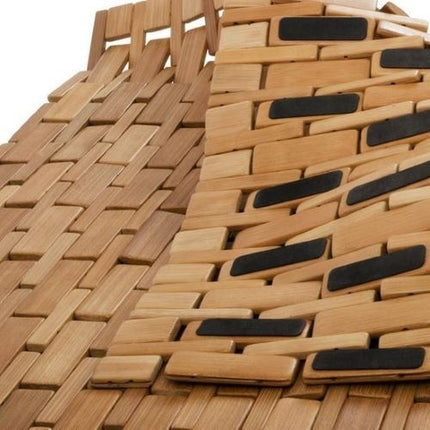 Badmat bamboe - douchemat - badkamer mat - antislip - oprolbaar - 50 x 77,5 cm cm Naturel