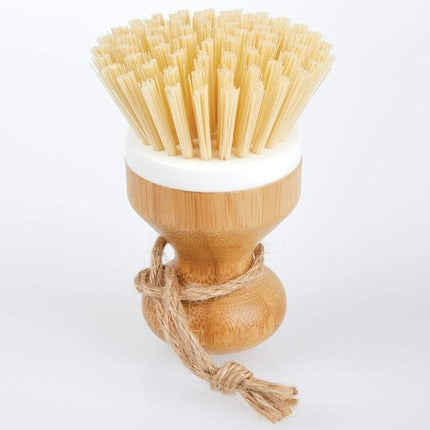 Set van 2 afwasborstel|bamboe met stevige kunststof borstels, veelzijdige reinigingsborstel| wastafels|pannen - borden en bestek |geschikt als groenteborstel