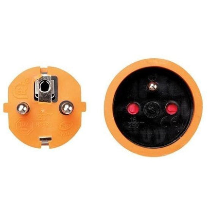 Verlengsnoer - Spatwaterdicht IP44 - Met randaarde - 20 meter - Verlengsnoer - Verlengsnoer - 20 meter - Luxe verlengsnoer oranje met penaarde - 20 meter - verlengkabel