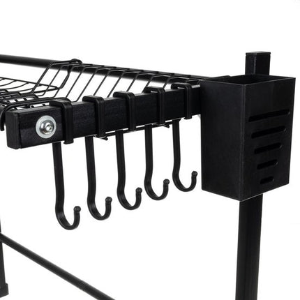 Afdruiprek droger Zwart voor bestek boven de gootsteen 65 cm x 29 cm x 52 cm