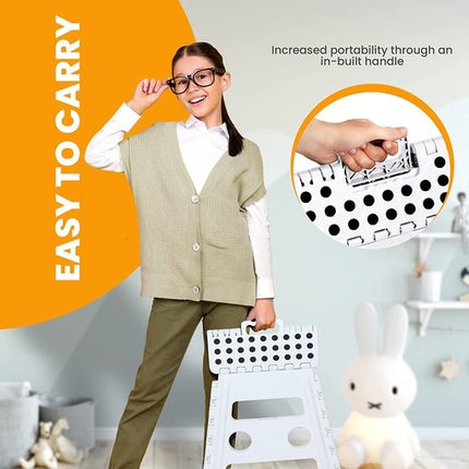 Opstapkrukje Max. belastbaar gewicht 100 KG Opstapkrukje - opstapje/trappetje Wit met anti-slip -100 kg - oppervlak 29 x 22 cm
