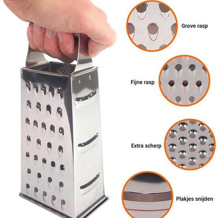 Rasp - Rvs 4 Kanten Multifunctionele Handheld zilver - 8 x 10,5 x 24 cm