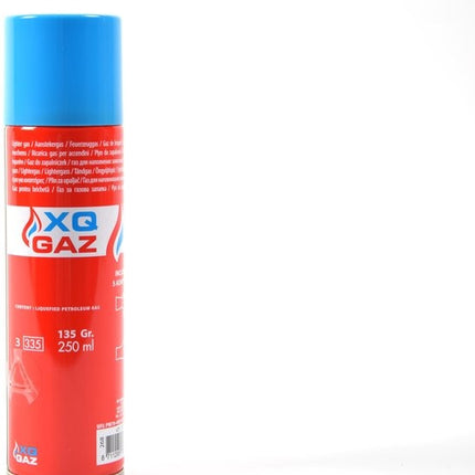 1x Gasbus butaan gasfles 250 ml vulling Incl 2x gasaansteker 26cm barbecue aanstekers