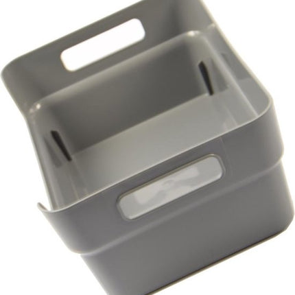 5x stuks Grijze opbergboxen/opbergdozen/opbergmanden kunststof - 5 liter - opbergen manden/dozen/bakken - opbergers