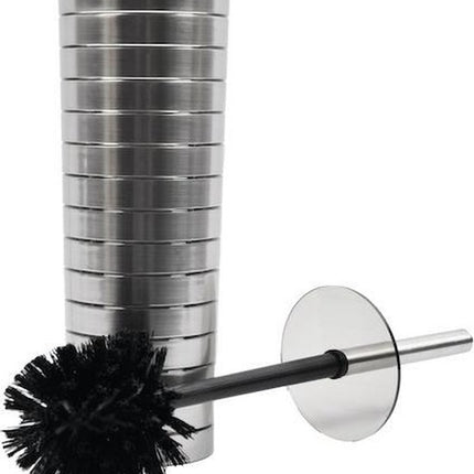 5 Stuks Toiletborstel - Plastic toiletborstel - RVS look toiletborstel- Toiletborstelhoud 37x10cm Borstel Houder met WC Borstel Toilet Borstel in Ronde Houder