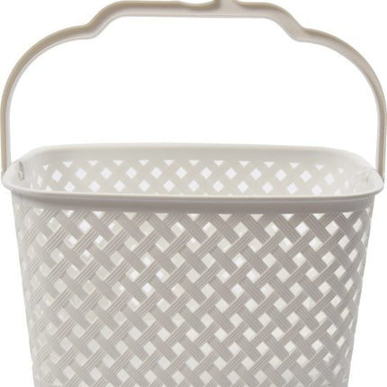 Opbergmand Opbergbakje Kunststof opbergbak met handgrepen 5 liter wit opberger 22 x 12,9 x 15 cm Rattan