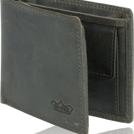 Leren Portemonnee Unisex Olijfgroen - Compact, Duurzaam en Functioneel - 11cm x 9cm x 2cm - Veelzijdige Opbergruimte