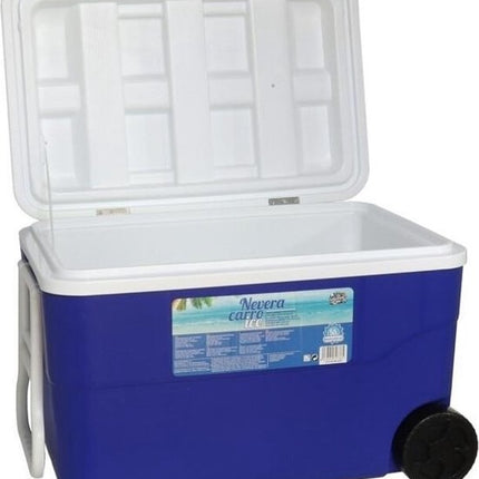 Gerimport Koelbox Met Wielen 50 Liter 64 X 42 Cm Blauw/wit