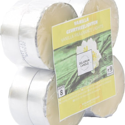 Geurtheelichten 9 Uur – Waxinelichtjes Set 8 stuks – Granny’s Apple, Apple & Cinnamon, Red Berries & Vanille – Theelichtjes Kopen
