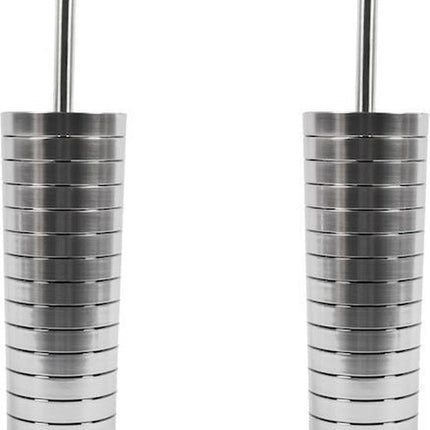 4 Stuks Toiletborstel - Plastic toiletborstel - RVS look toiletborstel- Toiletborstelhoud 37x10cm Borstel Houder met WC Borstel Toilet Borstel in Ronde Houder