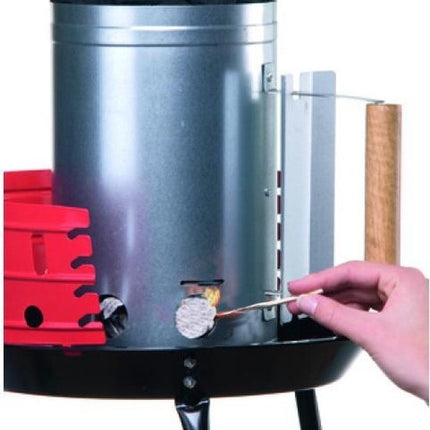 Houtskoolstarter met Barbecue starter gun - Metaal - 17x27.5cm - Let op! Gun is geen aansteker !