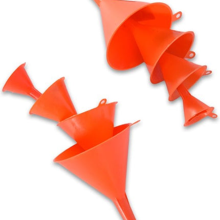 Trechterset |  Trechters | Oranje | 2x set | verschillende maten | voor Keuken en Huishouden | 92 gm | 2 set van 4 stuks, diverse maten