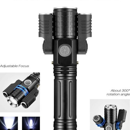 LED Zaklamp Oplaadbaar - Opbergkit - IPX-6 Water resistent - 1000 Lumen - Zwart - Militaire LED Zaklamp