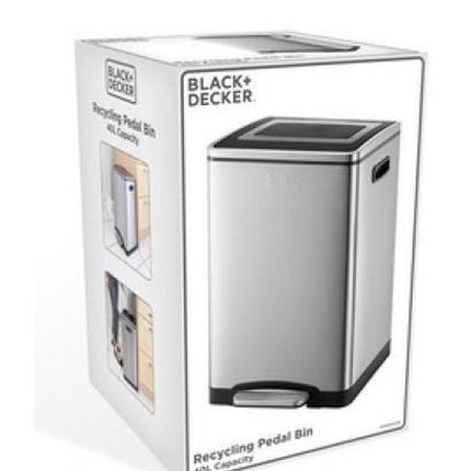 BLACK+DECKER pedaalemmer Prullenbak - Afvalbak voor badkamer 5Liter gemaakt met RVS en soft close - losse binnenemmer