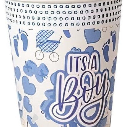 Gerimport Feestbekers Boys 250 Ml Papier Blauw 8 Stuks