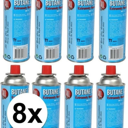 Gasfles butaan gasbus met inhoud van 227 gram - 8 stuks in de verpakking