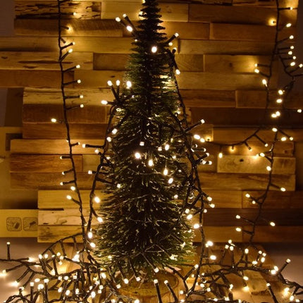 Kerstverlichting buiten - 10 meter 500 LED - EXTRA Warm Wit - Lichtsnoer Nano Koperdraad - IP44 Stekker met timerfunctie - Kerstboomverlichting - geschikt voor binnen en buiten - kerstverlichting led