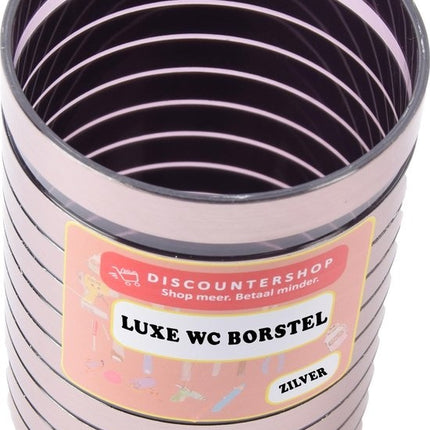 RVS toiletborstel met houder gestreept motief - Toiletborstelhouders/wc-borstelhouders voor toilet - Schoonmaakproducten