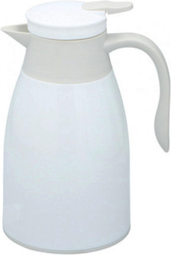 Thermoskan 1 liter- isoleerkan - kan 1 liter - Thermos 1 liter - Wit