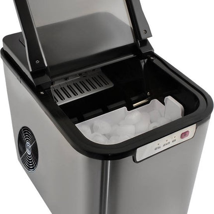 Discountershop® IJsblokjesmachine - 2 Liter - 6-8 Min. - 12kg/24u - IJsblokmaker met IJsschep - Zilver