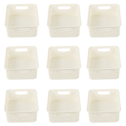 Organiseer je Woning met 9 Witte Opbergmanden (1.65L) | Speelgoed & Knutselspullen - 20cm x 15cm x 6cm