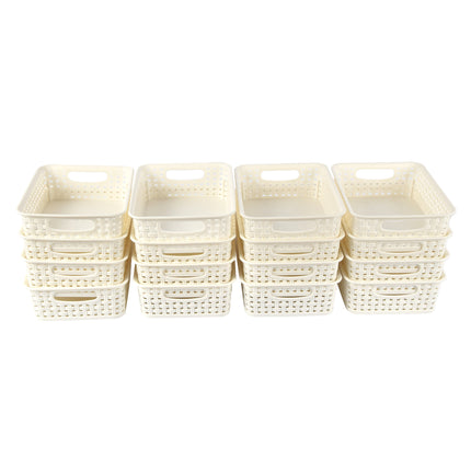 Stijlvolle Manden - 16 Stuks Wit (20cm x 15cm x 6cm) | Voor Speelgoed & Knutselspullen