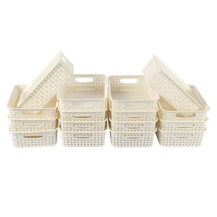 Stijlvolle Manden - 16 Stuks Wit (20cm x 15cm x 6cm) | Voor Speelgoed & Knutselspullen