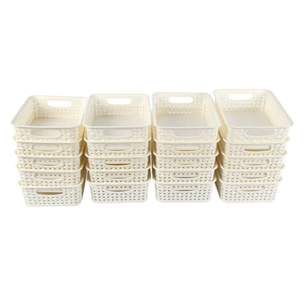 Houd je Huis Georganiseerd: 20 Witte Opbergmanden (20x15x6cm) - Perfect voor Speelgoed & Knutselspullen!