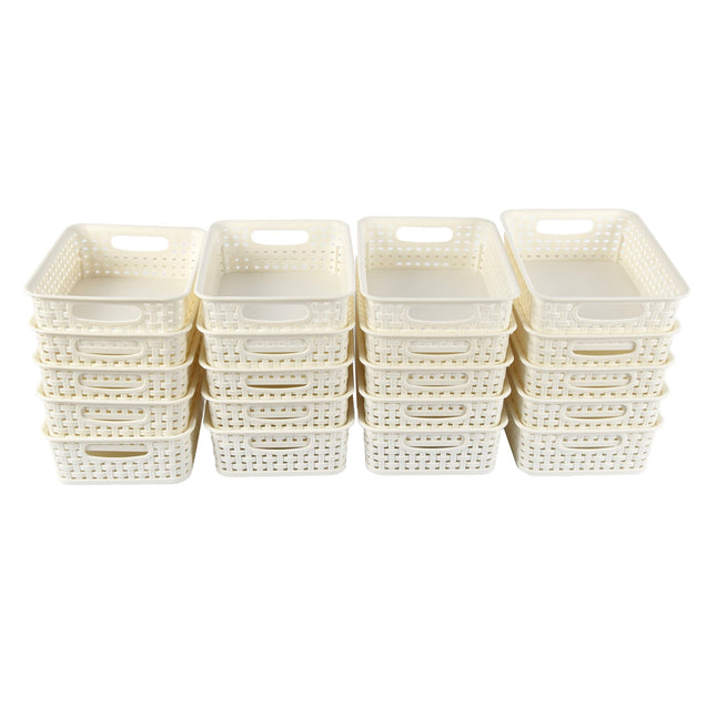Houd je Huis Georganiseerd: 20 Witte Opbergmanden (20x15x6cm) - Perfect voor Speelgoed & Knutselspullen!
