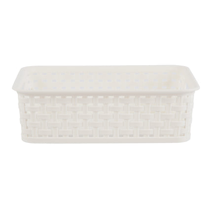 Slimme Witte Opbergmanden met Handvatten - 20x15x6cm, 22 stuks voor Opruimen
