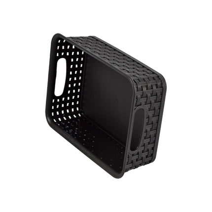 Opberg in Stijl: Set van 10 Zwarte Manden met Handvatten - 20cm x 15cm x 6cm