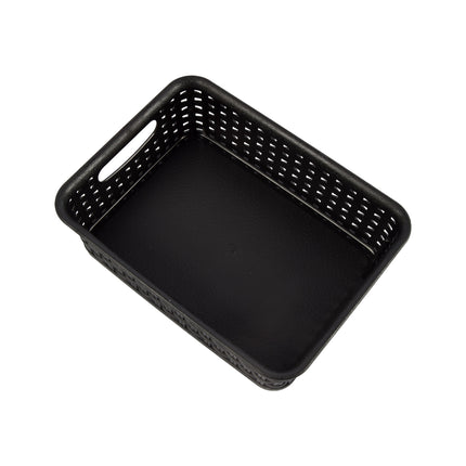 Opberg in Stijl: Set van 10 Zwarte Manden met Handvatten - 20cm x 15cm x 6cm