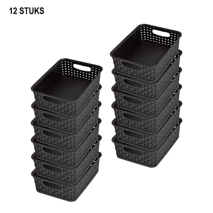 Donkere manden met Handgrepen - Handzaam en Elegant - 20cm x 15cm x 6cm - 12 stuks – Bewaaremmers