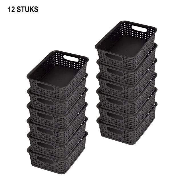 Donkere manden met Handgrepen - Handzaam en Elegant - 20cm x 15cm x 6cm - 12 stuks – Bewaaremmers