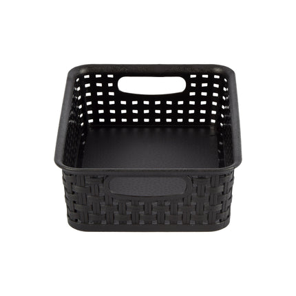 3x Mini Opbergmand | Opbergbakje |1,65 liter | Zwarte opberger 20 x 12 x 6 cm Rattan