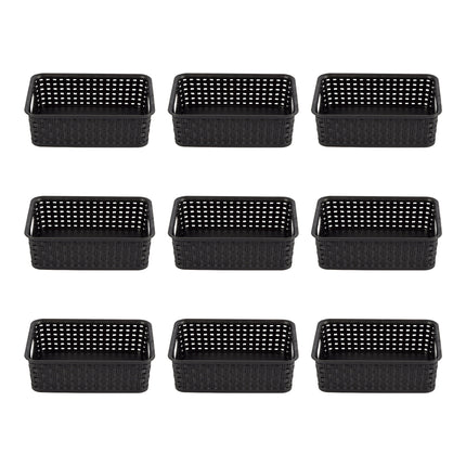 Organiseer uw Spullen met Deze 9 Stijlvolle Zwarte Manden met Handvatten 20cm x 15cm x 6cm