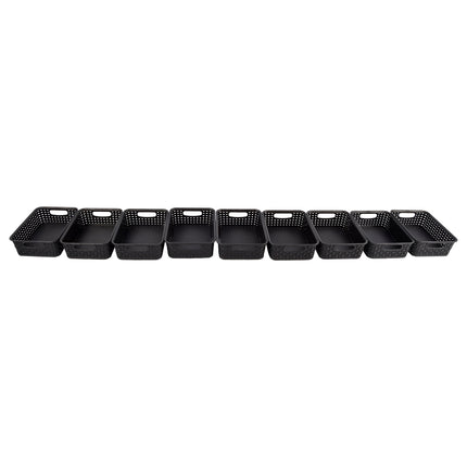 Organiseer uw Spullen met Deze 9 Stijlvolle Zwarte Manden met Handvatten 20cm x 15cm x 6cm