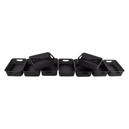 Organiseer uw Spullen met Deze 9 Stijlvolle Zwarte Manden met Handvatten 20cm x 15cm x 6cm