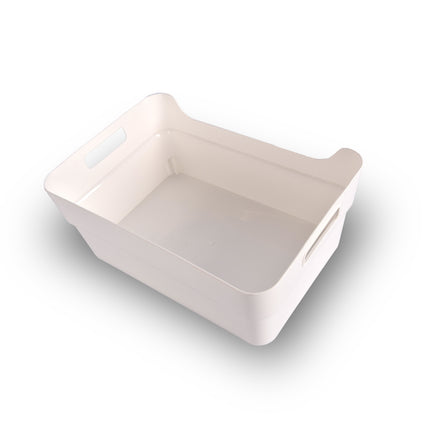 Stapelbare Opbergbox van 100% Gerecycled Plastic - Wit - 23.5x14x34cm - Opbergbox Voor Kleding en meer
