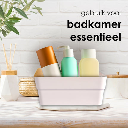 Pakket van 2 Robuuste en Stapelbare Witte Opbergboxen, Gemaakt van Gerecycled Plastic - 23.5x14x34cm