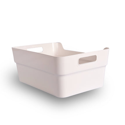 Stapelbare Opbergbox van 100% Gerecycled Plastic - Wit - 23.5x14x34cm - Opbergbox Voor Kleding en meer