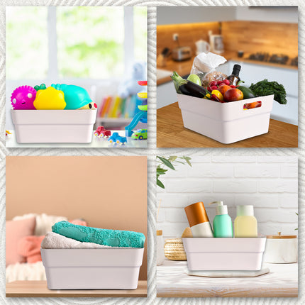 Stapelbare Opbergbox van 100% Gerecycled Plastic - Wit - 23.5x14x34cm - Opbergbox Voor Kleding en meer