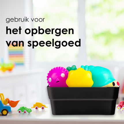 2x Ruimtebesparende Zwarte Stapelbare Opbergboxen - 23.5x14x34cm - Ideaal Thuis & Tuin