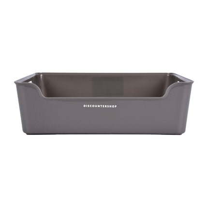 Opbergmand zonder Deksel - Grijs - Set van 3 - 810g - Gemaakt van Kunststof - Afmetingen: 36cm x 27cm x 11cm