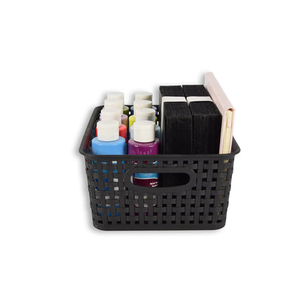 Set van 10 | Rattan Mandje | opbergbox | Zwart | Kunstsof | Mandje | 5 liter | Opbergmandje | Opbergmand | 25cm*20cm*11cm